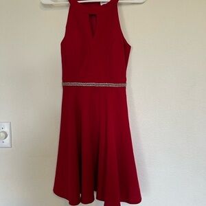 EMERALD SUNDAE Red Sleeveless Dress with Silver Accent
Small